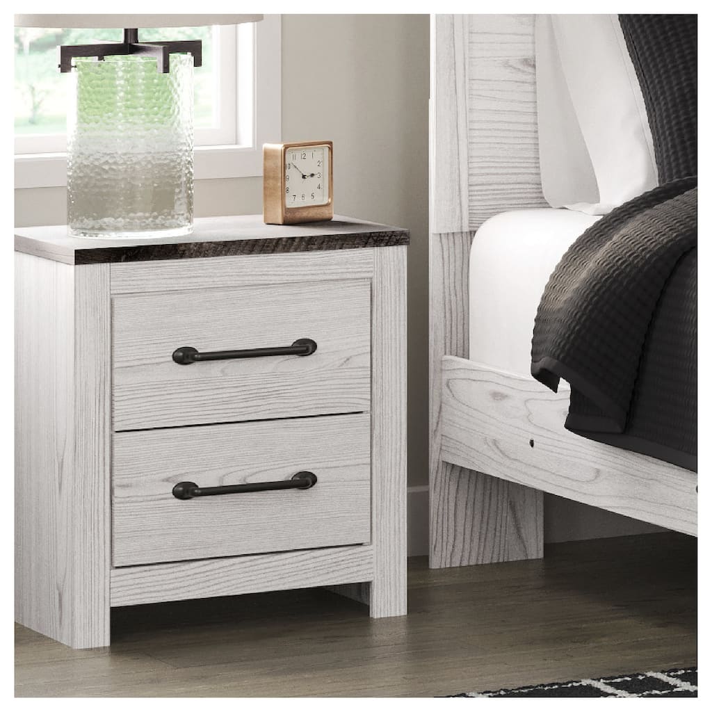 Signature Design by Ashley Gerridan Grey and White Woodgrain Nightstand