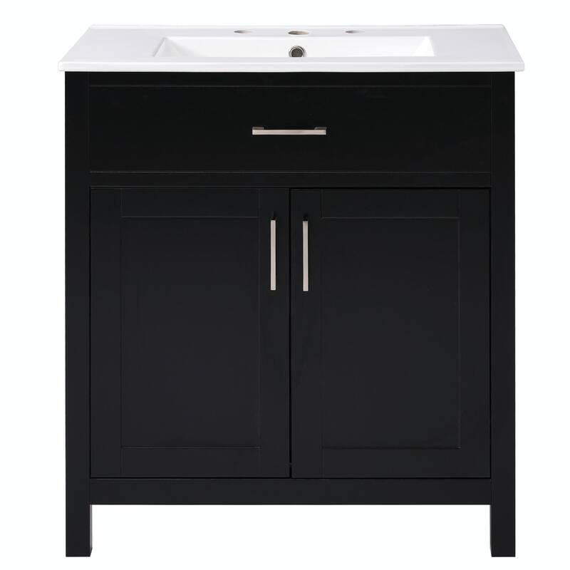 30" Bathroom Vanity with Ceramic Sink and Ample Storage