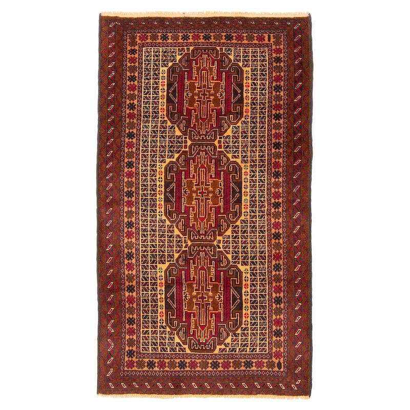 Teimani Brown Rug 2'9" x 5'1" - 2'9 x 5'1 - Brown - 2'9 x 5'1