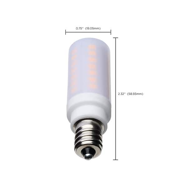 5 Watt T6 LED Frost Finish E12 Base 5000K 120 Volt
