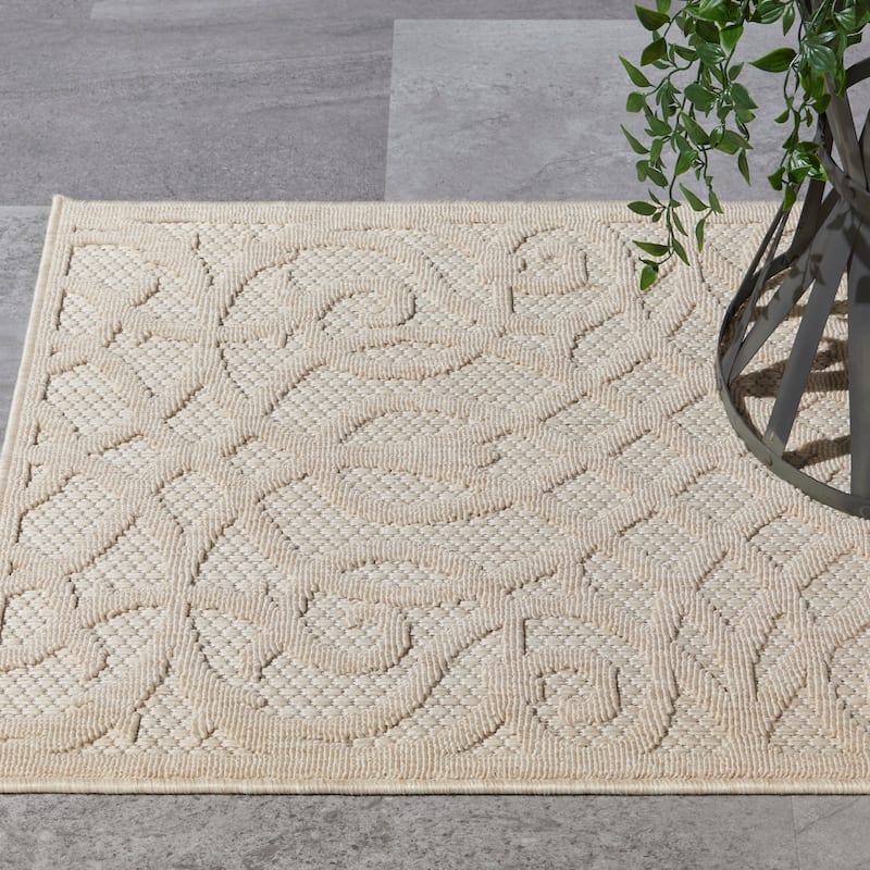 Nourison Palamos Geometric Scroll Indoor Outdoor Area Rug