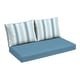 preview thumbnail 14 of 47, ARDEN Outdoor Loveseat Cushion Set, 48 x 24 French Blue Linen Stripe