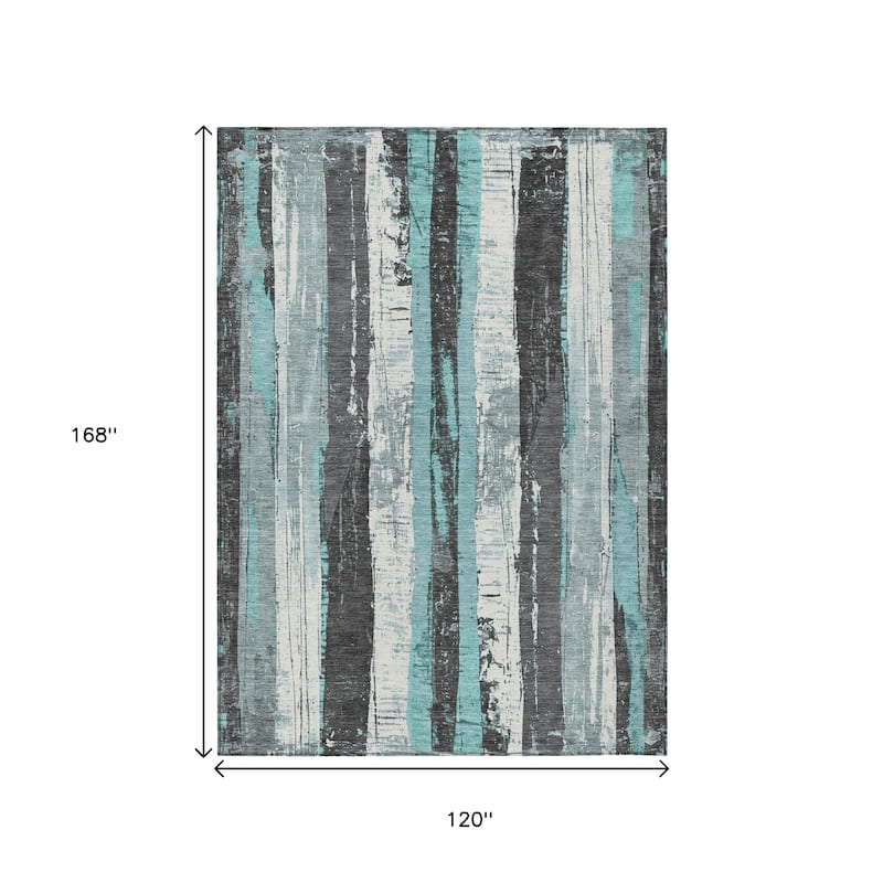 HomeRoots Striped Transitional Rectangle Outdoor Rug