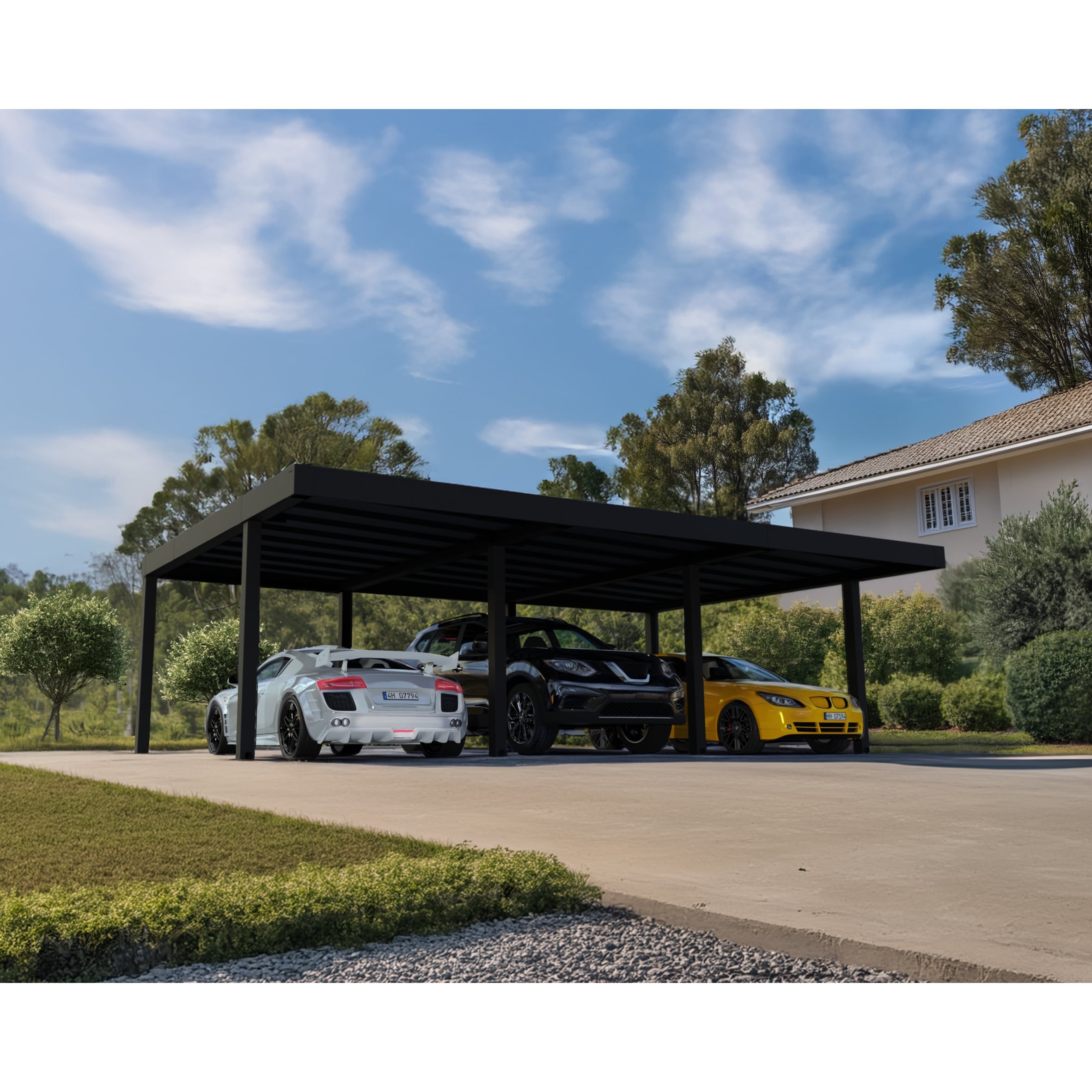 Canopia Oslo 6ft. Black/Gray Opaque Outdoor Carport