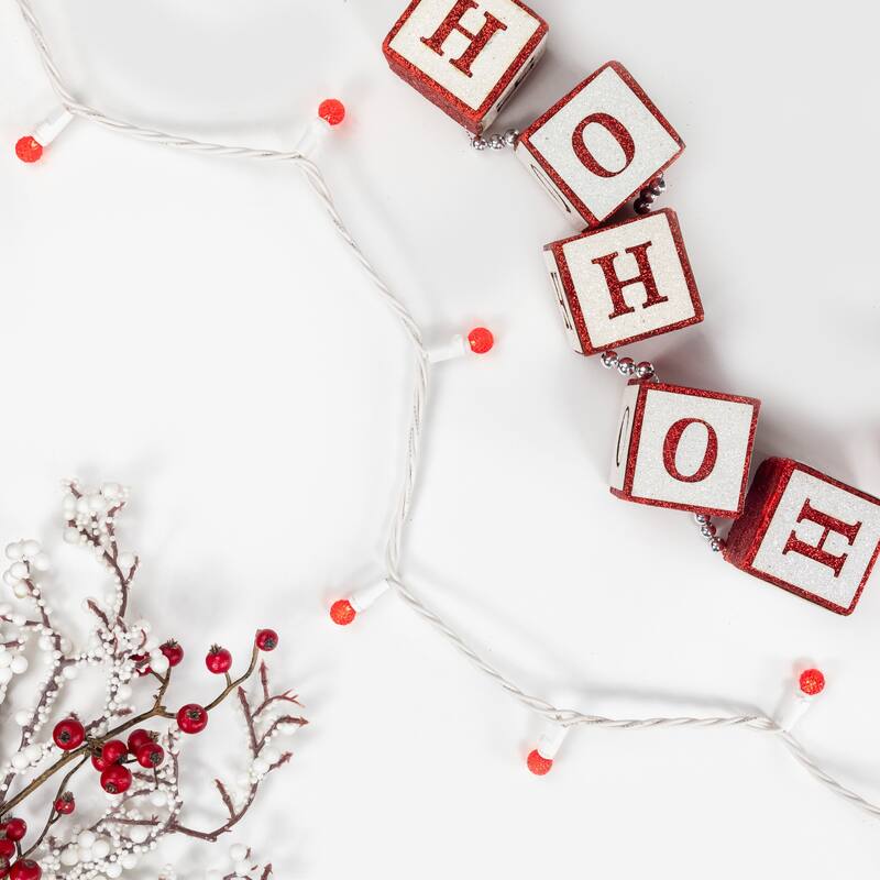 LED G12 Berry Christmas Lights - Red - 16' White Wire -50 ct