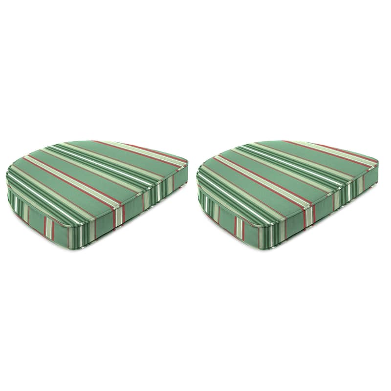19" x 17" Contoured Outdoor Seat Cushion with Welt - Set of 2 - 17'' L x 18.5'' W x 4'' H - Juanita Almond