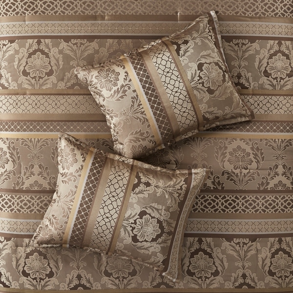 Madison Park Venetian Brown Gold 7-piece Jacquard Comforter Set