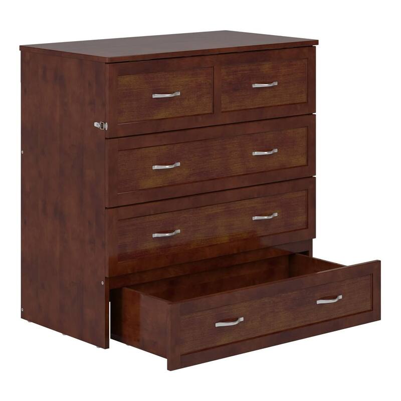Twin XL Murphy Bed Chest - Solid Wood Storage Bed - Space Saving Design - Furniture