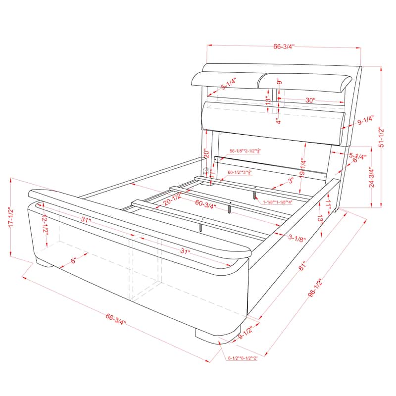 Furniture of America Otjen Modern Upholstered Storage Bed