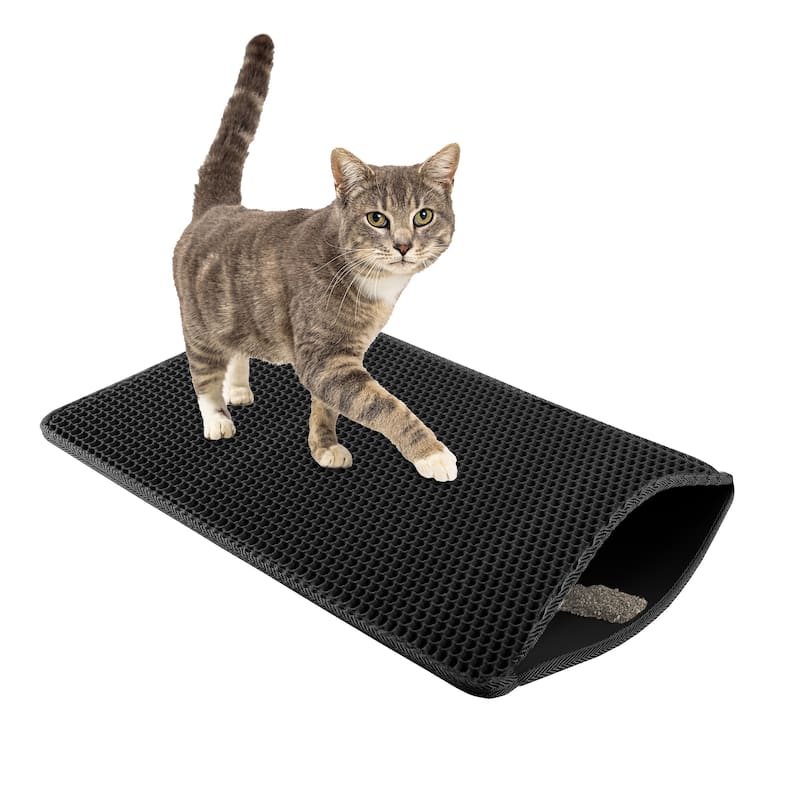 PETMAKER Waterproof Cat Litter Mat - Black - 24x15