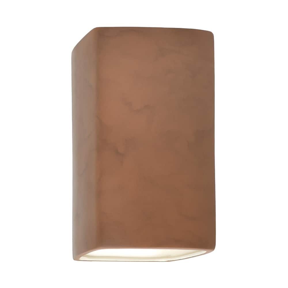 Justice Design Ambiance - Small Rectangle Wall Sconce - Open Top & Bottom (Outdoor) - Replaceable Bulb