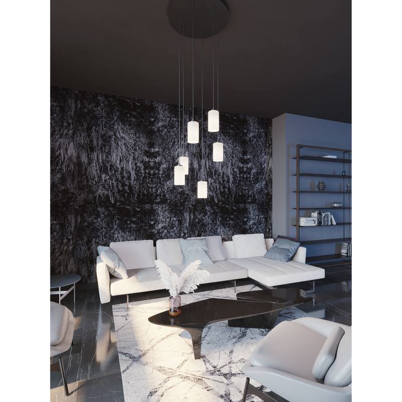 Leo 6 Light Round Pendant - Black
