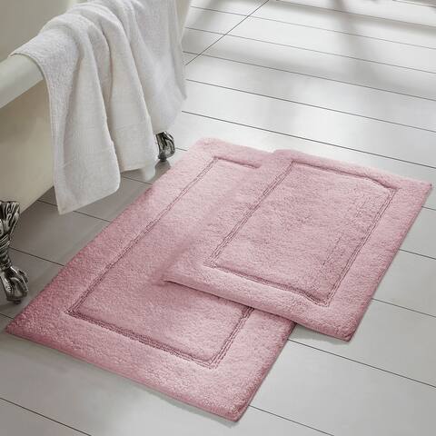 Modern Threads Solid-loop Differently Sized Bathmats (Set of 2)