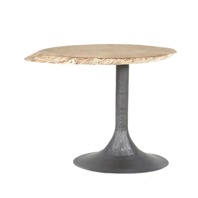 15 in. Washed Gray and Brown Rectangle Wood End Table, Sturdy Build End Side Table for Living Rooms