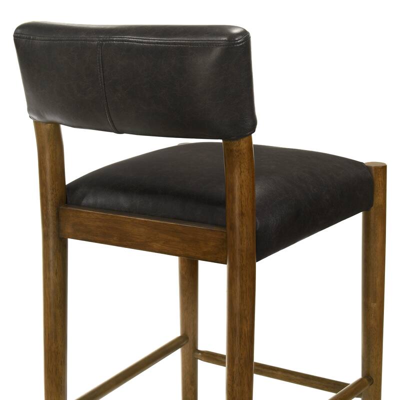 Bennet Faux Leather Upholstered Counter Stool with Solid Wood Legs Set of 2/4/6