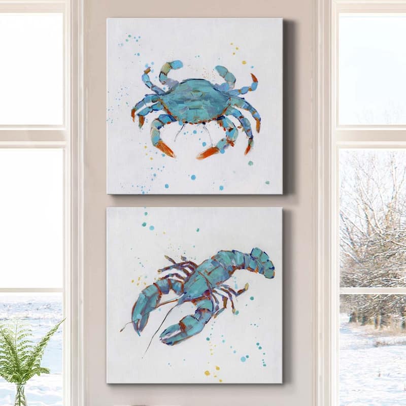 Bubbly Blue Crab-Premium Gallery Wrapped Canvas - Ready to Hang