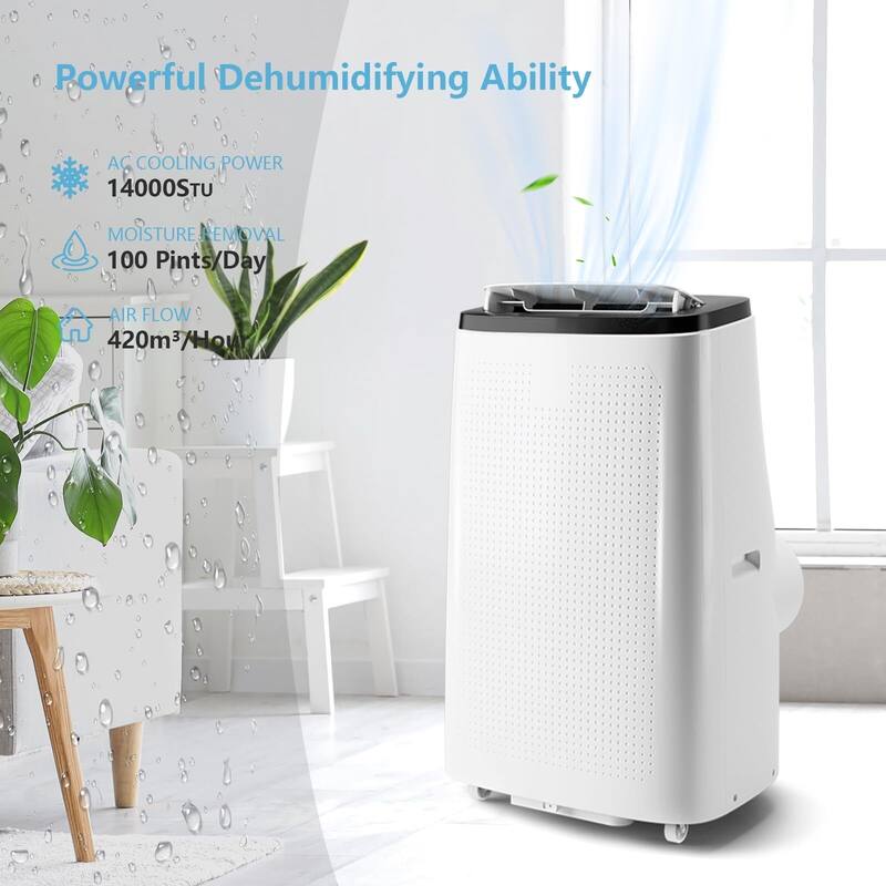 Air Conditioner,14000 BTU Portable Air Conditioner with Remote Control,Quiet AC Unit with Cool