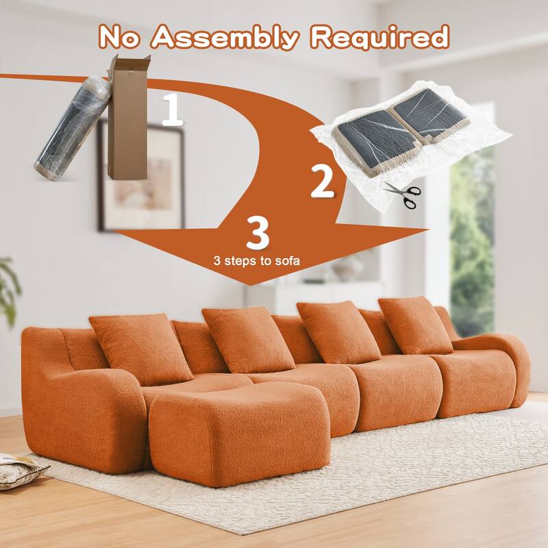 Teddy Fabric Anti-Slip Design Boneless Sofa