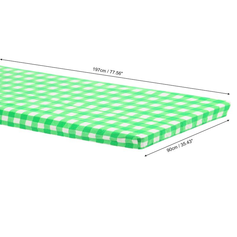 Picnic Table Cover PVC Vinyl Fitted 6ft Tablecloth w Flannel Backing - 197 x 90 cm - Green