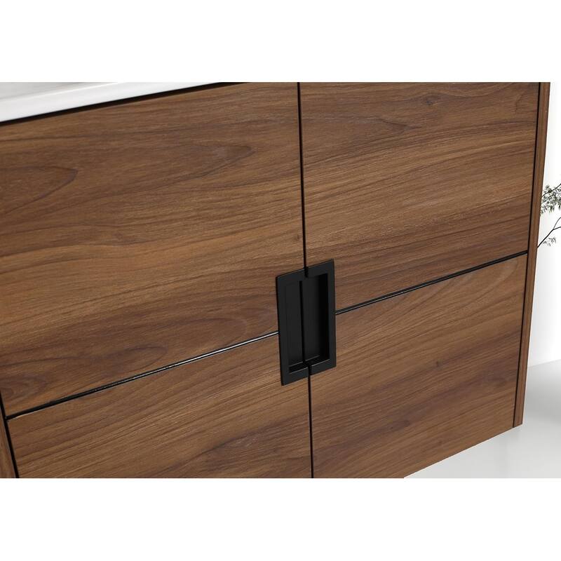 Blossom Bathroom Vanity with Sink, All-Wood Wall-Mounted Floating