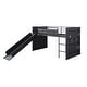 preview thumbnail 4 of 4, Twin Loft Bed with Metal Frame and Slide, Gray