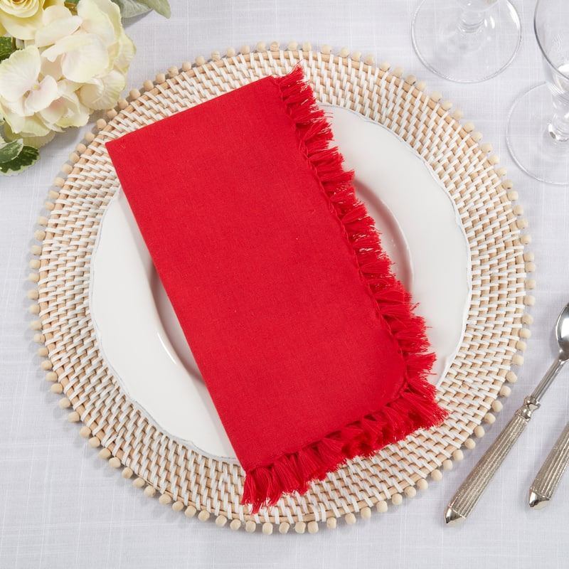 Fringed Design Napkins (set of 4)