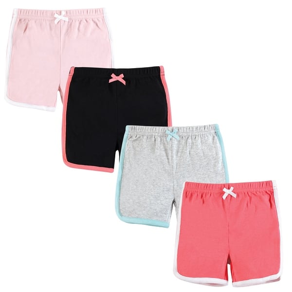 slide 1 of 1, Hudson Baby Girl Shorts Bottoms 4-Pack, Coral 0-3 Months - Coral