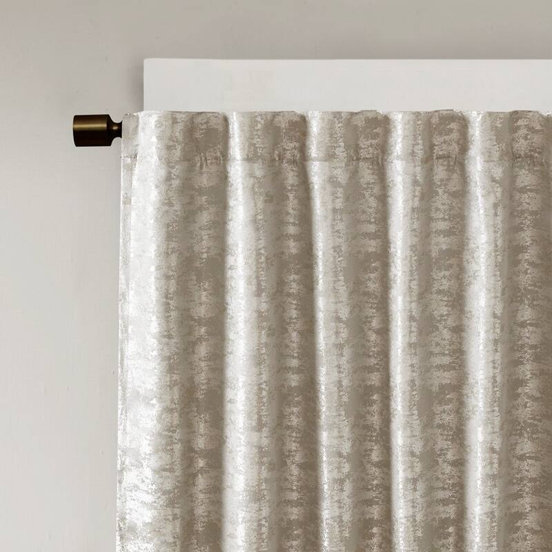 Jacquard Lined Total Blackout Rod Pocket/Back Tab Curtain Panel