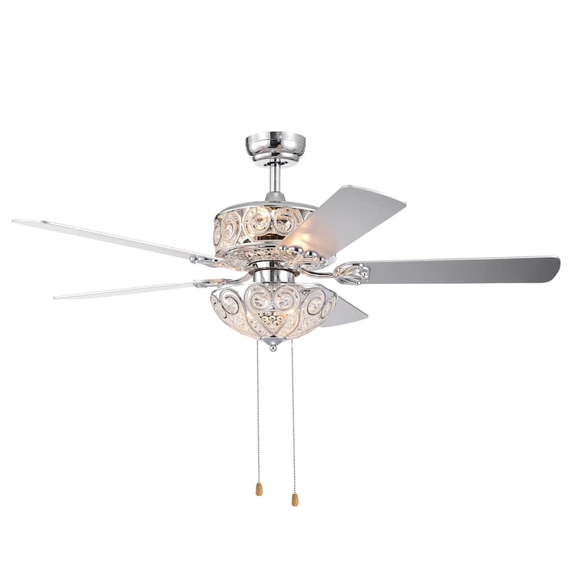 Catalina Chrome 5-blade 52-inch Crystal Ceiling Fan