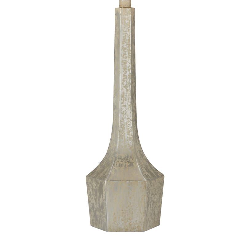 Maya 34" Table Lamp with Linen Shade, Silver (Set of 2)