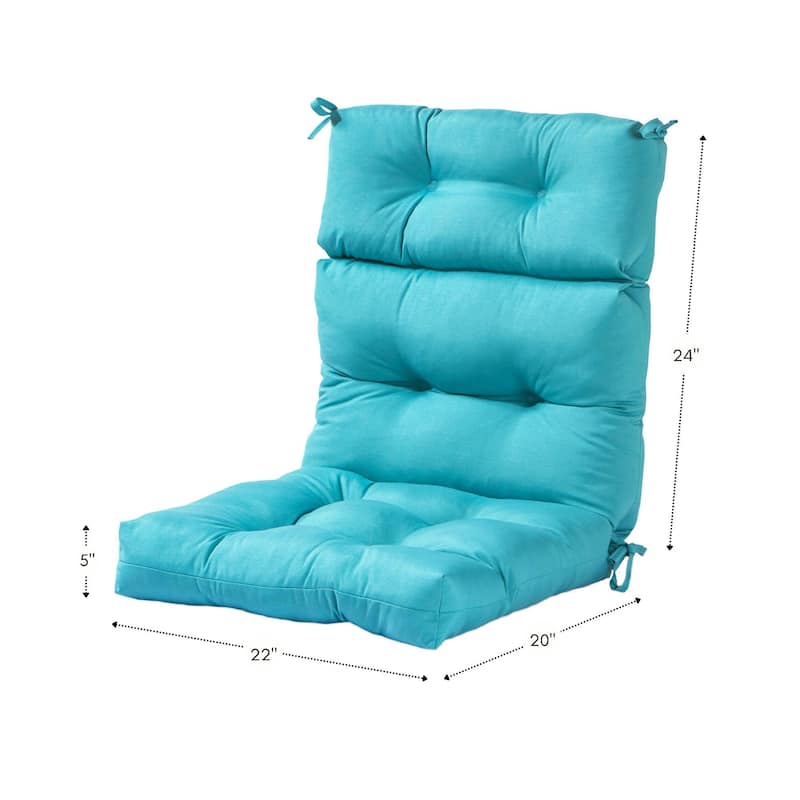 44-in x 22-in Solid Color Outdoor High-back Chair Cushions (Set of 2) (Cushions Only)