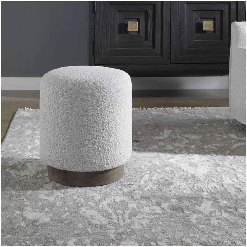 Uttermost 23665 Avila 16" Round Contemporary Plush Boucle Upholstered