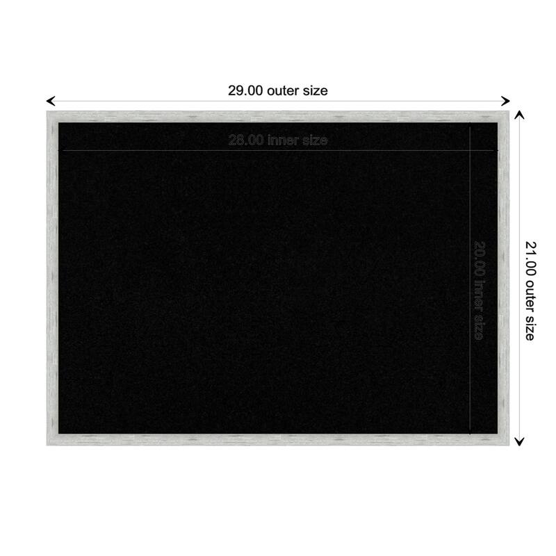 Imprint Wood Framed Black Corkboard Bulletin Board - Imprint Silver - Board Size 28x20
