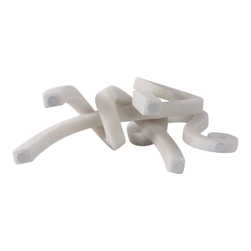 Resin Sculpture Modern Ninove Abstract Elephant Design - 10" White - 12.75" x 4.5" x 10.25"