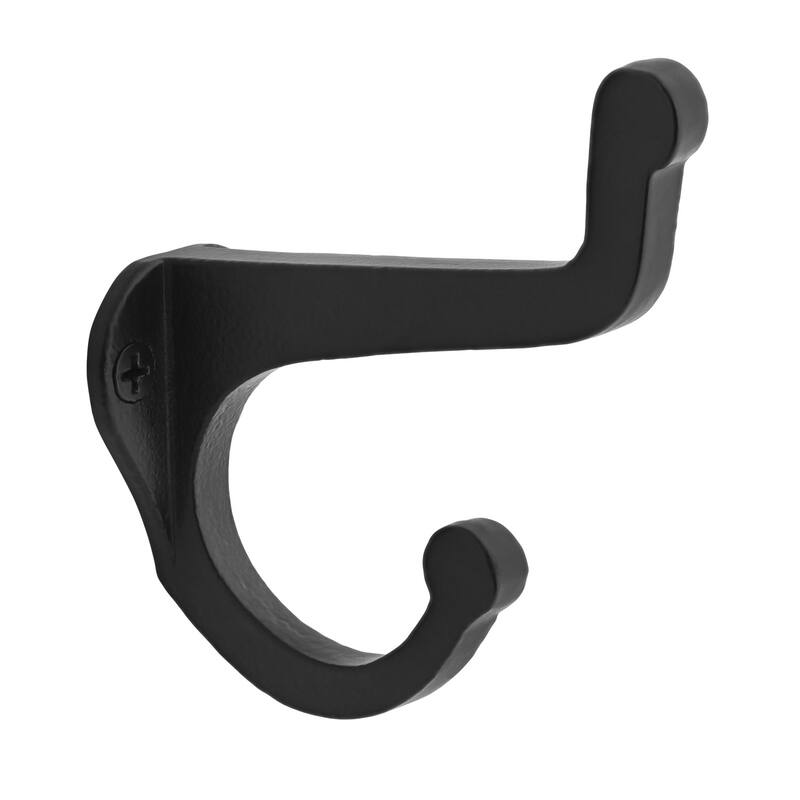 Ageless Iron 600946-COAT-ROBE-HOOK Blacksmith Style Solid Cast Iron - Black Iron