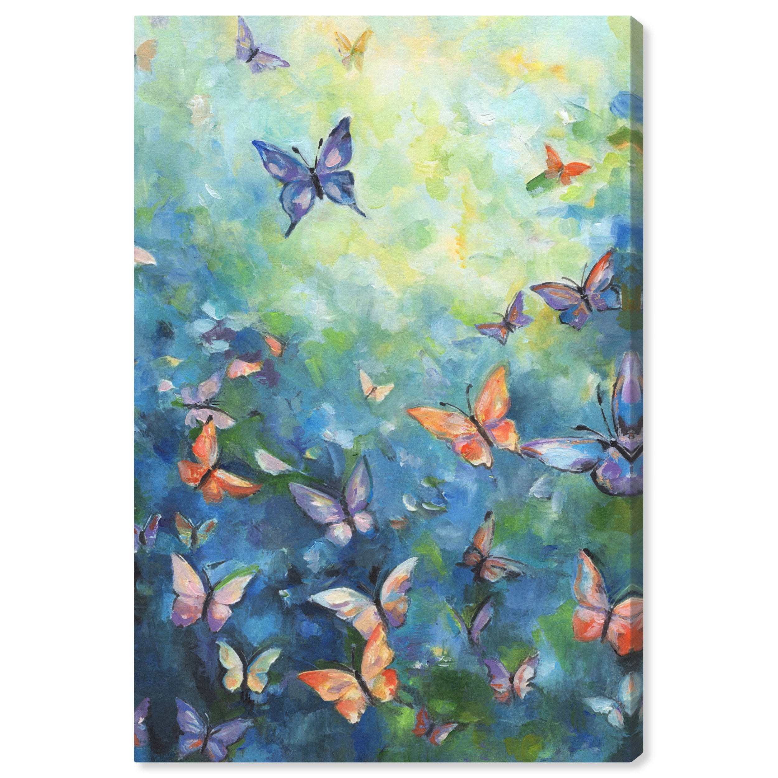 Art Remedy Aesthetic Butterflies Gallery Wrapped Butterfly 1 Piece Canvas Wall Art