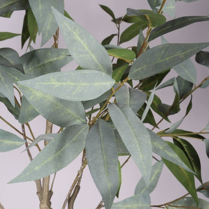 5FT Artificial Eucalyptus Tree in Black Pot - Lifelike Indoor Faux Plant for Home & Office