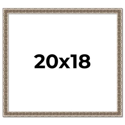 20x18 Frame Silver Versailles Ornate Solid Wood Picture Frame | 1 Inch