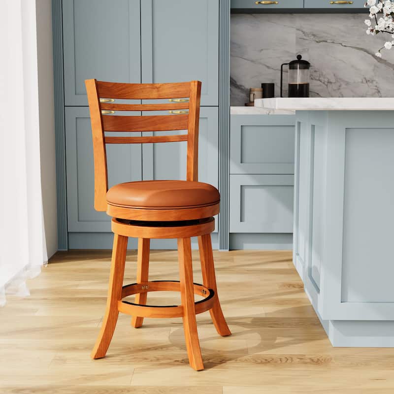 DTY Indoor Living Granby 4-Slat Back Swivel Stool