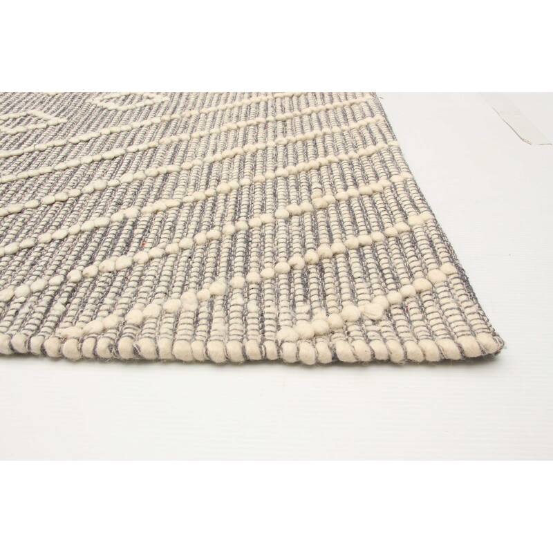 ECARPETGALLERY Braid weave Sienna Grey Wool Rug - 5'0 x 7'11