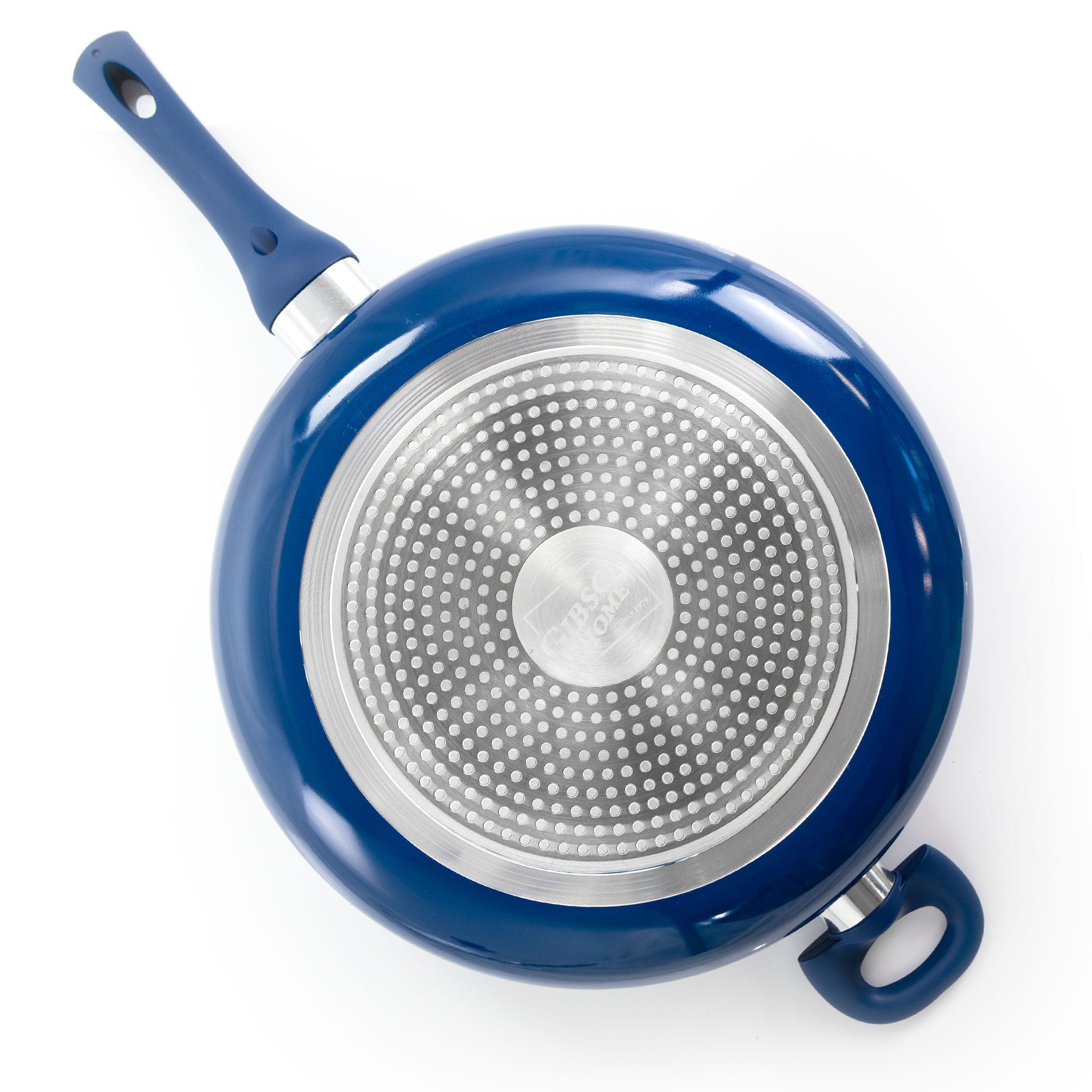 Gibson Home Charmont 5 Quart Nonstick Aluminum Saute Pan With Lid In Yale Blue Overstock 32021040