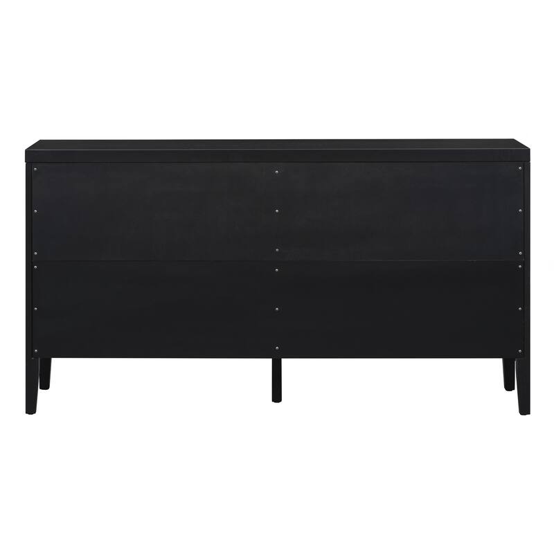 Retro Sideboard door with Circular Groove Design Round Metal Door Handle for Entrance, Dinning Room, Living Room