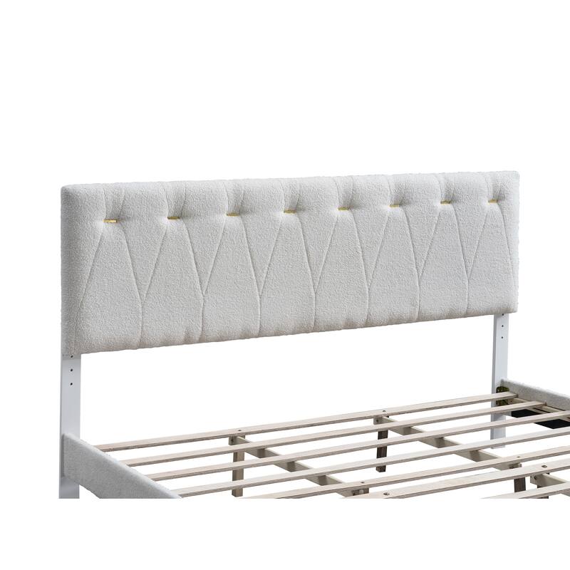 Glory Furniture Sinclair G001608 Upholsetered Bed in Wheat Teddy Bear