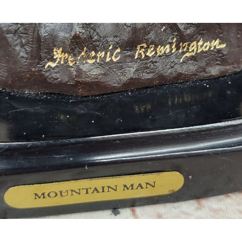 Mountain Man Frederic Remington Bronze Statue Native American Sculpture 11 Inches X 9 Inches