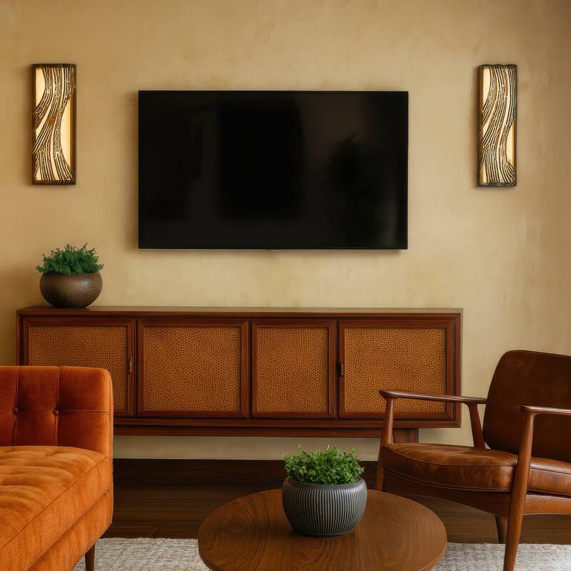 Varaluz Flow Vertical Wall Sconce - 2-Light - Hammered Ore