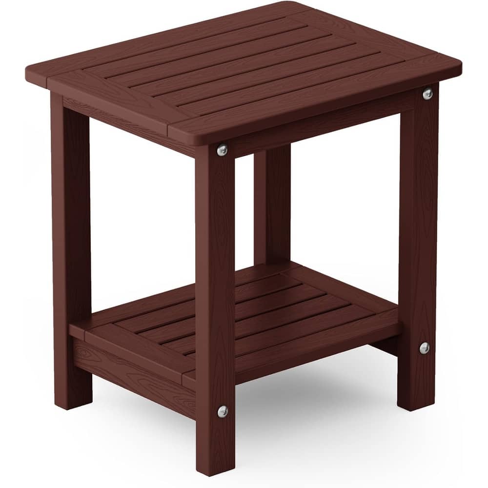 WINSOON HIPS All Weather 2 Layer Outside Table Adirondack Square Side Table