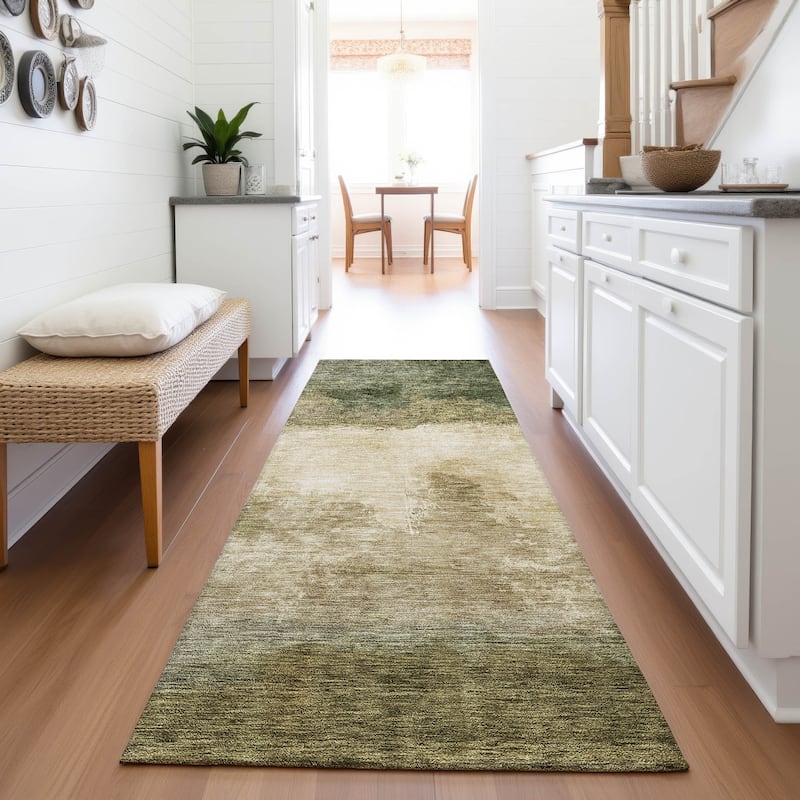 Premium Washable Super Soft Modern Chic Mayfield Rug - Fern - 2'3" x 7'6"