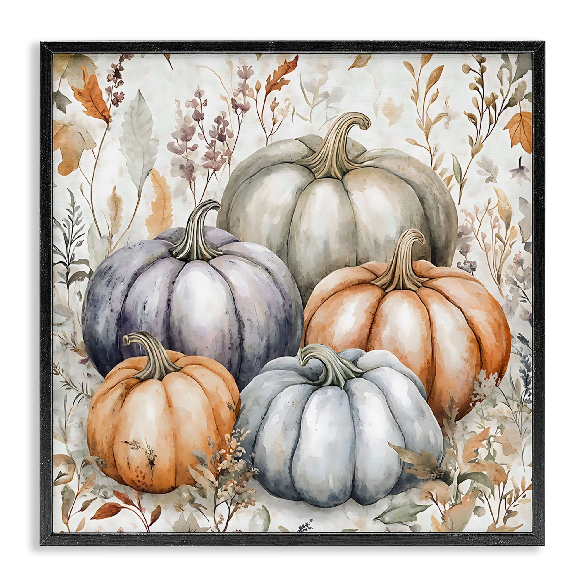 Stupell Watercolor Pumpkin Harvest Framed Giclee Art Design By Creative Studio
