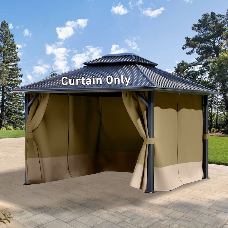 Aoodor 10' x 10' Gazebo Curtain Set，Curtain Only