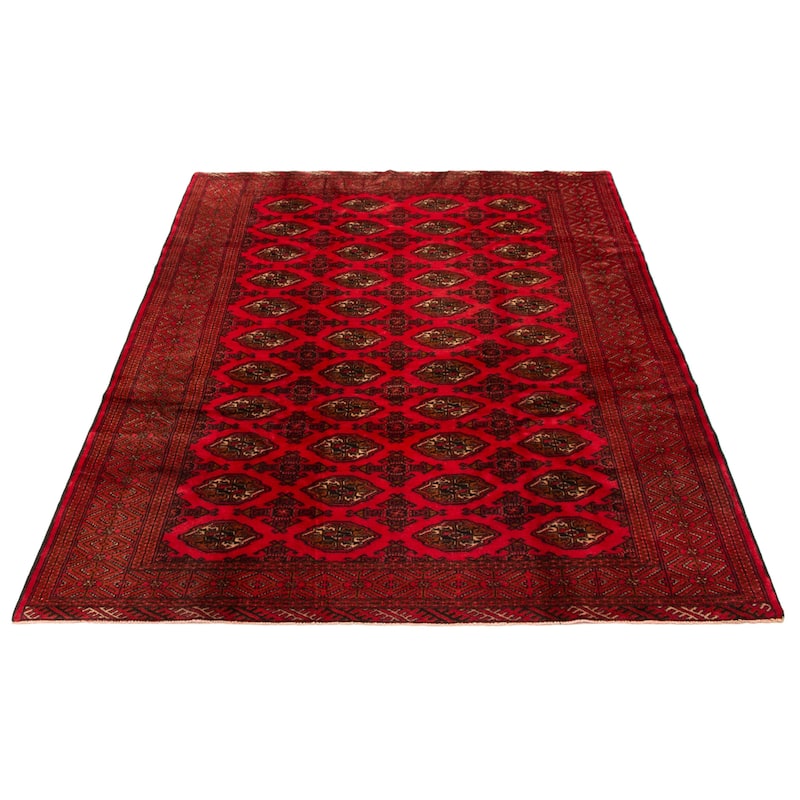 ECARPETGALLERY Hand-knotted Teimani Red Wool Rug - 6'5 x 9'0